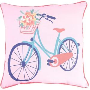 Jordan Manufacturing Bicycle Indoor Outdoor Throw Pillow, Pink, 18X18