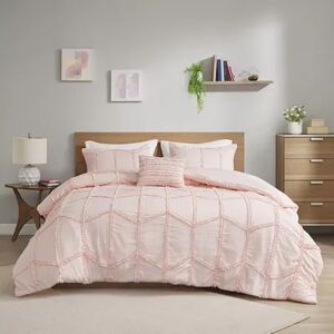 Intelligent Design Nadine Ruffle Duvet Cover Set with Shams, Pink, Twin