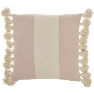 Mina Victory Life Styles Color Block With Tassel Indoor Throw Pillow, Pink, 18X18