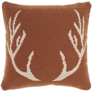 Mina Victory Life Styles Woven Antlers Indoor Throw Pillow, Red, 18X18