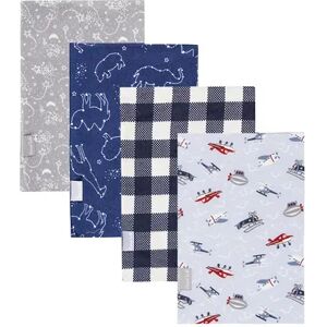 Trend Lab Sky Traveler 4-Pack Baby Flannel Blankets, Multicolor