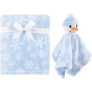 Hudson Baby Infant Plush Blanket with Security Blanket, Snowman, One Size, Brt Blue