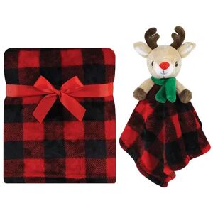 Hudson Baby Unisex Baby Plush Blanket with Security Blanket, Rudolph, One Size, Brt Red