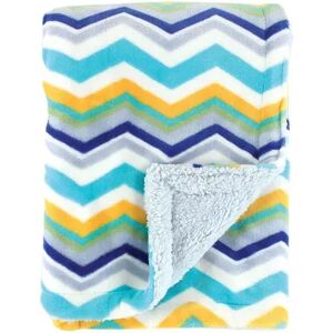 Hudson Baby Infant Boy Plush Blanket with Sherpa Back, Blue, One Size, Brt Blue