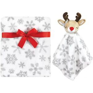 Hudson Baby Infant Girls Plush Blanket with Security Blanket, Girl Rudolph, One Size, White