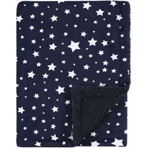 Hudson Baby Unisex Baby Plush Blanket, Navy Star, One Size, Brt Blue