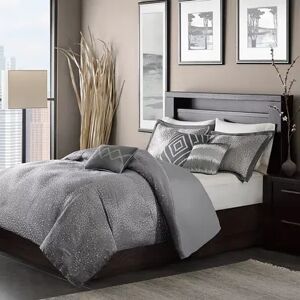 Madison Park Crawford 7-piece Comforter Set, Grey, King