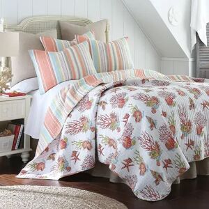 Levtex Brighton Coral Reversible Quilt Set, Orange, King