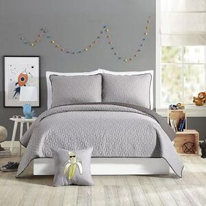 Urban Playground Coty Quilt Set, Grey, Twin