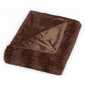 Sleep Soft Micro-Mink Embossed Faux Fur Throw Blanket, Beig/Green, Full/Queen