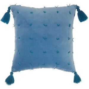 Mina Victory Life Styles Hand Knotted Velvet Throw Pillow, Blue, 18X18