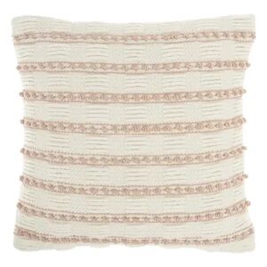 Mina Victory Life Styles Woven Lines and Dots Throw Pillow, Pink, 18X18