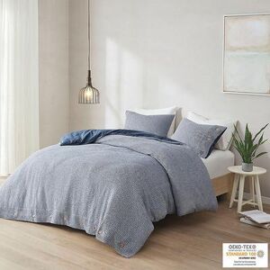 Clean Spaces Adalyn Waffle Weave Comforter Set with Shams, Blue, King