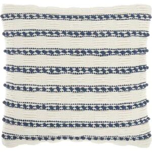 Mina Victory Life Styles Woven Lines and Dots Throw Pillow, Blue, 12X20