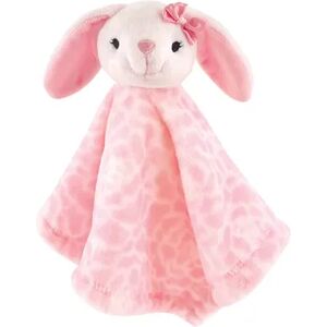 Hudson Baby Infant Girl Animal Face Security Blanket, Bunny, One Size, Med Pink