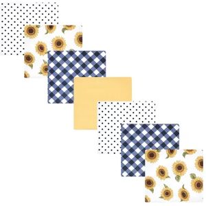 Hudson Baby Infant Girl Cotton Flannel Receiving Blankets Bundle, Sunflower, One Size, Yellow