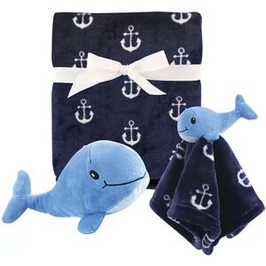 Hudson Baby Infant Boy Plush Blanket, Security Blanket and Toy Set, Boy Whale, One Size, Brt Blue