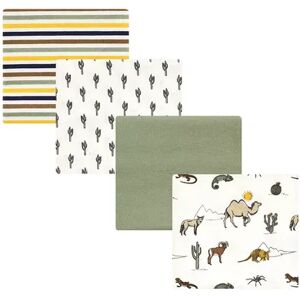 Hudson Baby Infant Boy Cotton Flannel Receiving Blankets, Desert Animals, One Size, Green