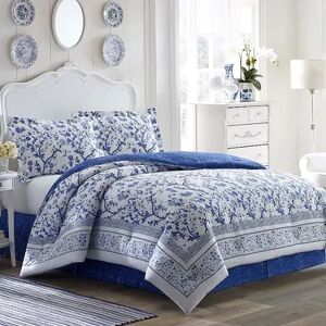 Laura Ashley Lifestyles Charlotte Bed Set, Blue, Twin