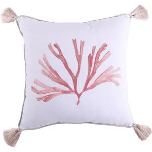 Levtex Home Levtex Coral Throw Pillow, White, 18X18