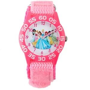 Licensed Character Disney Princess Group Kids' Pink Time Teacher Watch, Girl's, Size: Medium