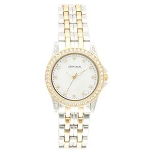 Armitron Women's Crystal & Mother-of-Pearl Two-Tone Watch - 75-5804MPTT, Size: Small, Multicolor