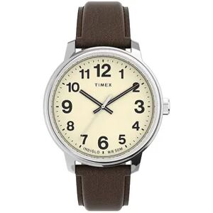 Timex Easy Reader 43 MM Men's Bold Leather Strap Watch - TW2V21300JT, Size: Large, Brown