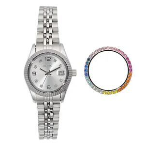 Relic By Fossil Women's Keira Silver Tone Watch & Interchangeable Bezel Set - ZR12613SET, Size: Small