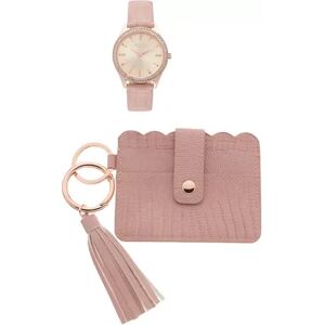 Folio Women's Blush Strap Watch & Accessory Set, Size: Large, Pink