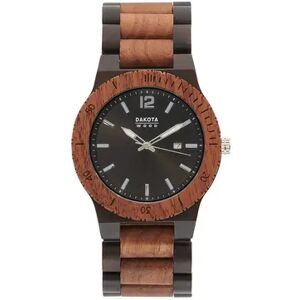 DAKOTA Men's Dakota Ebony & Walnut Wood Watch, Size: Large, Brown