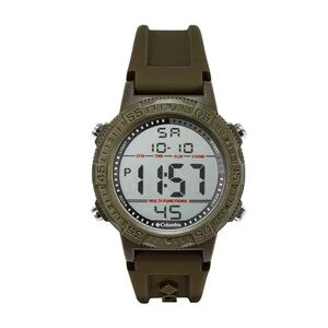 Columbia Men's Digital Olive Silicone Strap Watch, Size: Large, Green