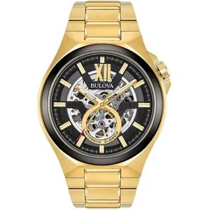 Bulova Men's Stainless Steel Automatic Skeleton Watch, Yellow