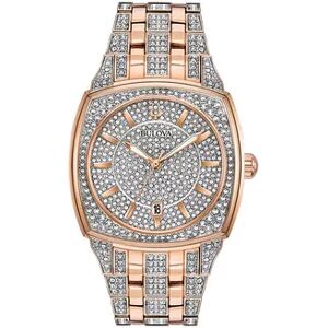 Bulova Men's Phantom Crystal Pave Stainless Steel Watch - 98B324, Pink