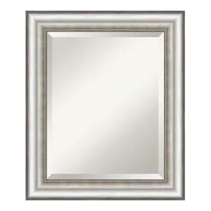 Amanti Art Salon Framed Bathroom Vanity Wall Mirror, Silver, 23X29