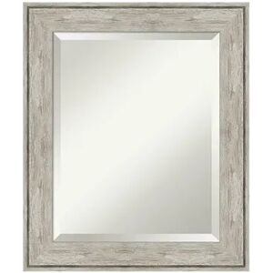 Amanti Art Crackled Metallic Framed Bathroom Vanity Wall Mirror, Silver, 23X29