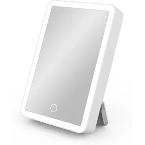 iHome Portable Lighted Vanity Mirror with Bluetooth Speaker, White