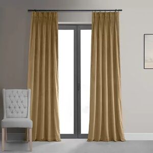 EFF Blackout 1-Panel Velvet Window Curtain, Gold, 25X120
