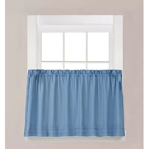 Saturday Knight, Ltd. Holden Tier Kitchen Window Curtain Set, Med Blue, 28X45