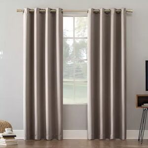 Sun Zero Oslo Theater Grade Extreme 100% Blackout Curtain Grommet Panel, Lt Beige, 52X95