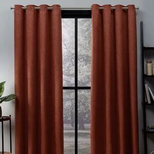 Exclusive Home 2-pack Oxford Textured Sateen Woven Blackout Window Curtains, Orange, 52X96