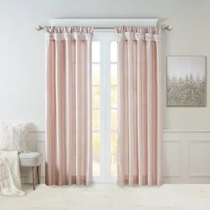 Madison Park 1-Panel Natalie Light Filtering Twisted Tab Lined Window Curtain, Pink, 50X84