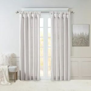 Madison Park 1-Panel Natalie Light Filtering Twisted Tab Lined Window Curtain, Silver, 50X84