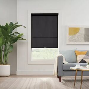 eclipse Solar Cordless Light Filtering Privacy Roller Shade, Black, 45X72