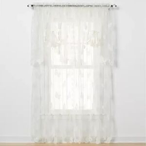 Saturday Knight, Ltd. Butterfly Lace 1-pack Window Curtain, Beig/Green, 56X84