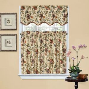 Waverly Felicite Tier Kitchen Window Curtain Set - 60'' x 36'', Natural, 60X36