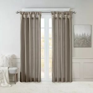 Madison Park 1-Panel Natalie Light Filtering Twisted Tab Lined Window Curtain, Grey, 50X120