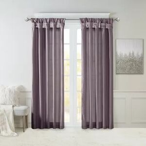 Madison Park 1-Panel Natalie Light Filtering Twisted Tab Lined Window Curtain, Purple, 50X95