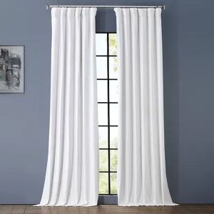 EFF Solid Cotton Blackout Window Curtain, White, 50X84
