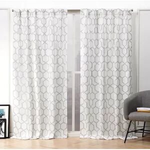 Nicole Miller NY Nicole Miller 2-pack Hexa Geometric Print Hidden Tab Top Window Curtains, Grey, 54X84