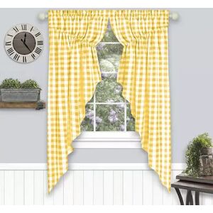 Achim 2-pack Buffalo Check Gathered Swag Window Curtain Set, Yellow, 37X63